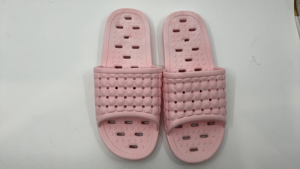 Casual Pink Shower Slides, Quick Dry, Non-Slip, Size 7.5-8W/6.5-7M