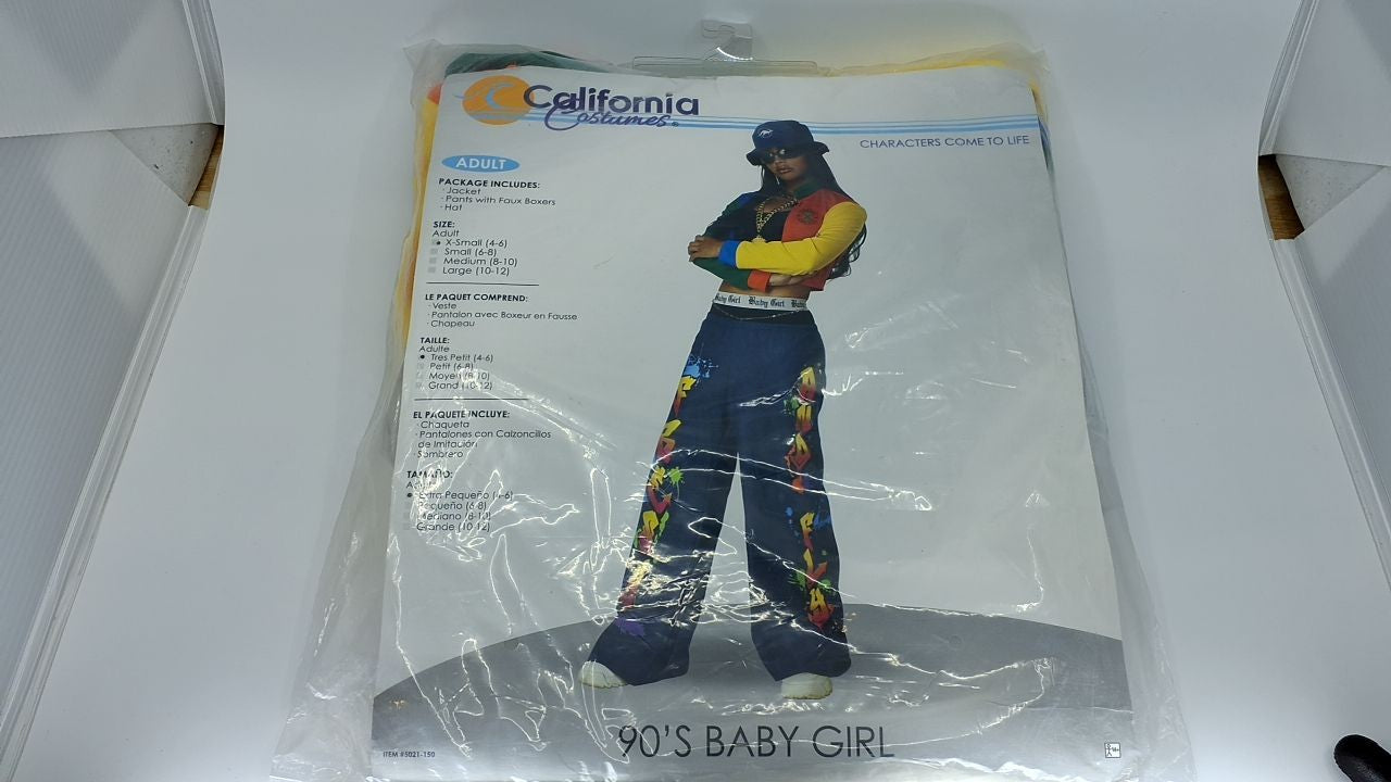 California Costumes, 90's Baby Girl, Adult, Multi, XS (size 4-6)