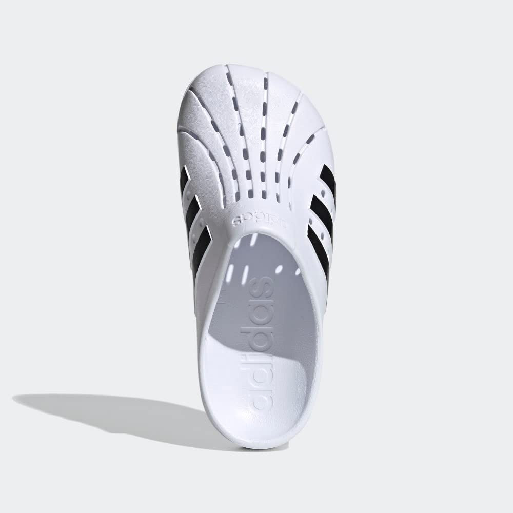 adidas Adilette Clog Slide, Footwear White/Core Black, Men's 11