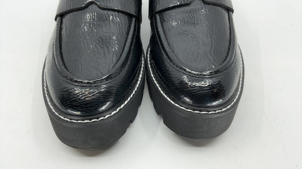 Franco Sarto Womens Balin Lug Sole Chunky Loafer, Black, 9.5 Wide US