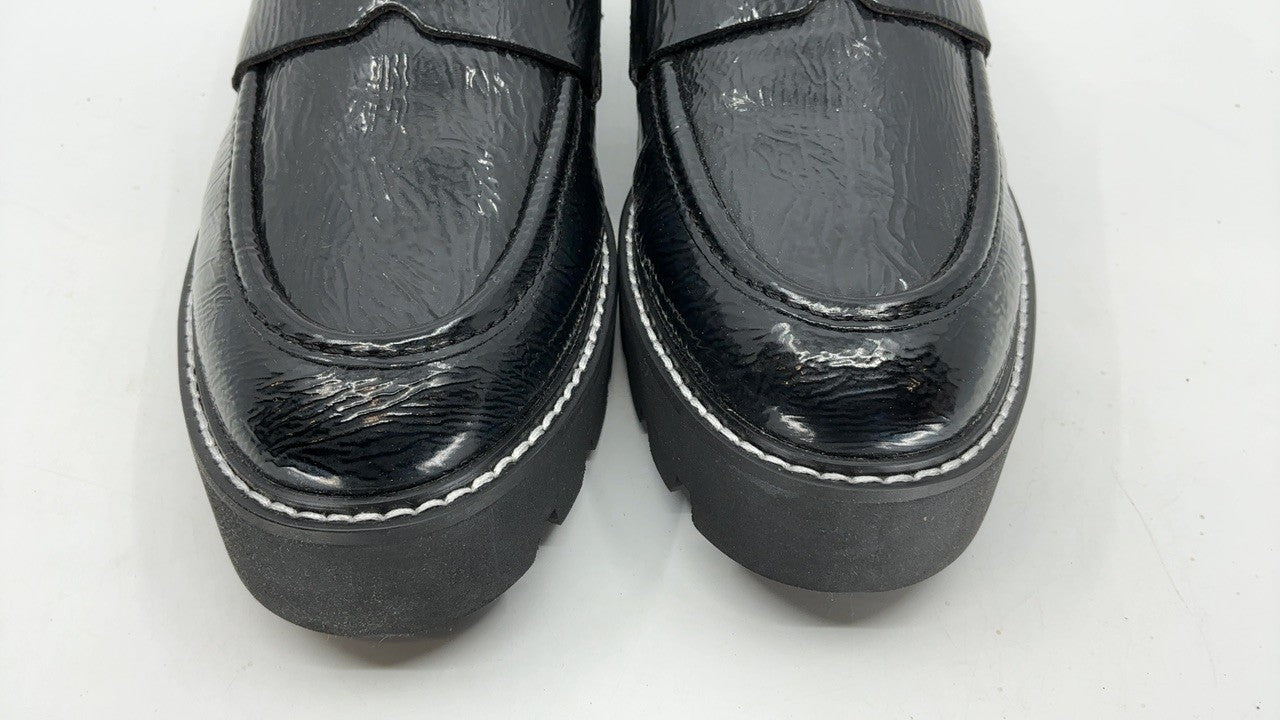 Franco Sarto Womens Balin Lug Sole Chunky Loafer, Black, 9.5 Wide US