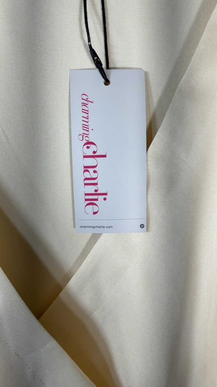 Full Size Surplice Short Sleeve Top and Pants Set Plus Size