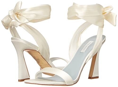 Nine West Women's Kelsie7 Heeled Sandal, Ivory, 8.5M