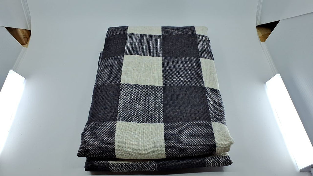 Farmhouse Buffalo-Check Blackout Curtain 52x95 Black Rod Pocket Panel