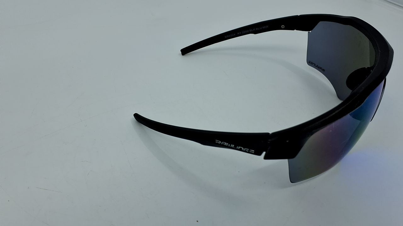 *Needs Repair* Rawlings Youth Baseball Sunglasses, Matte Black/Sky Blue Mirror