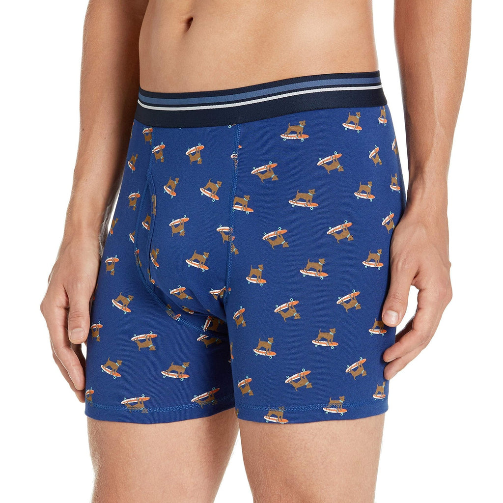 5-Pack Men's Boxer Briefs, Comfortable Cotton, Medium, Anchor/Dog Print