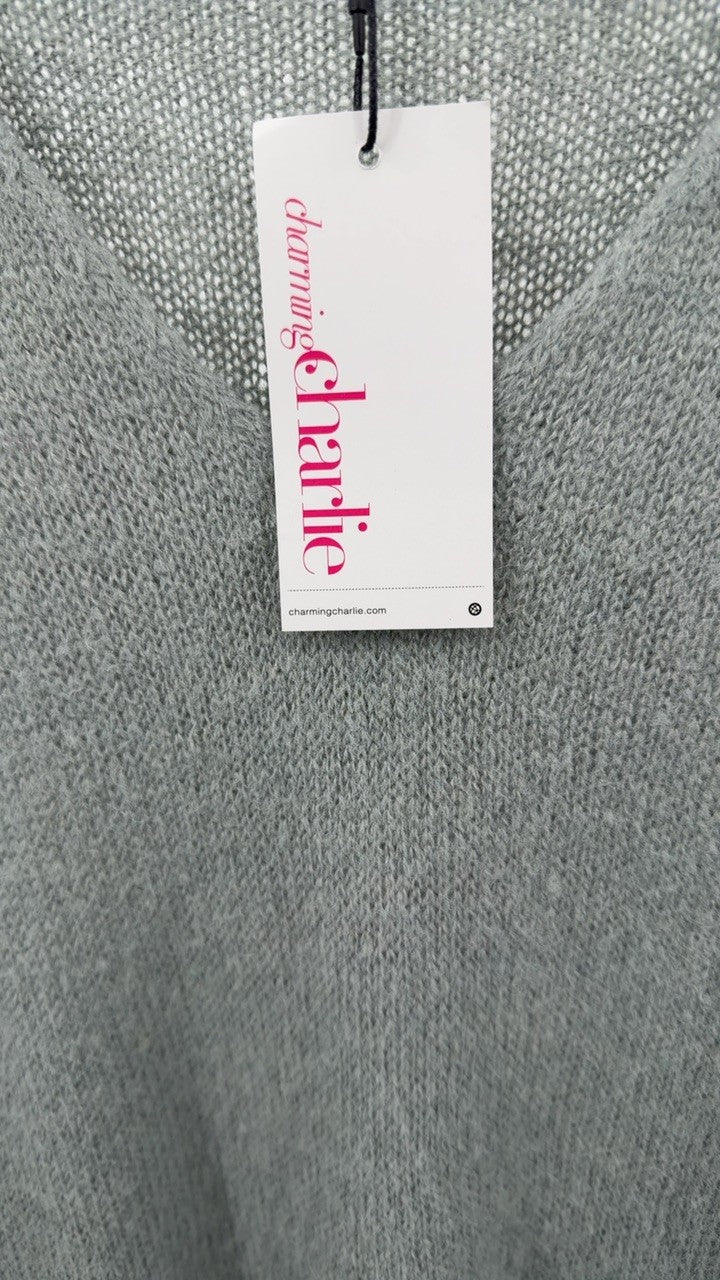 V-Neck Dropped Shoulder Sweater