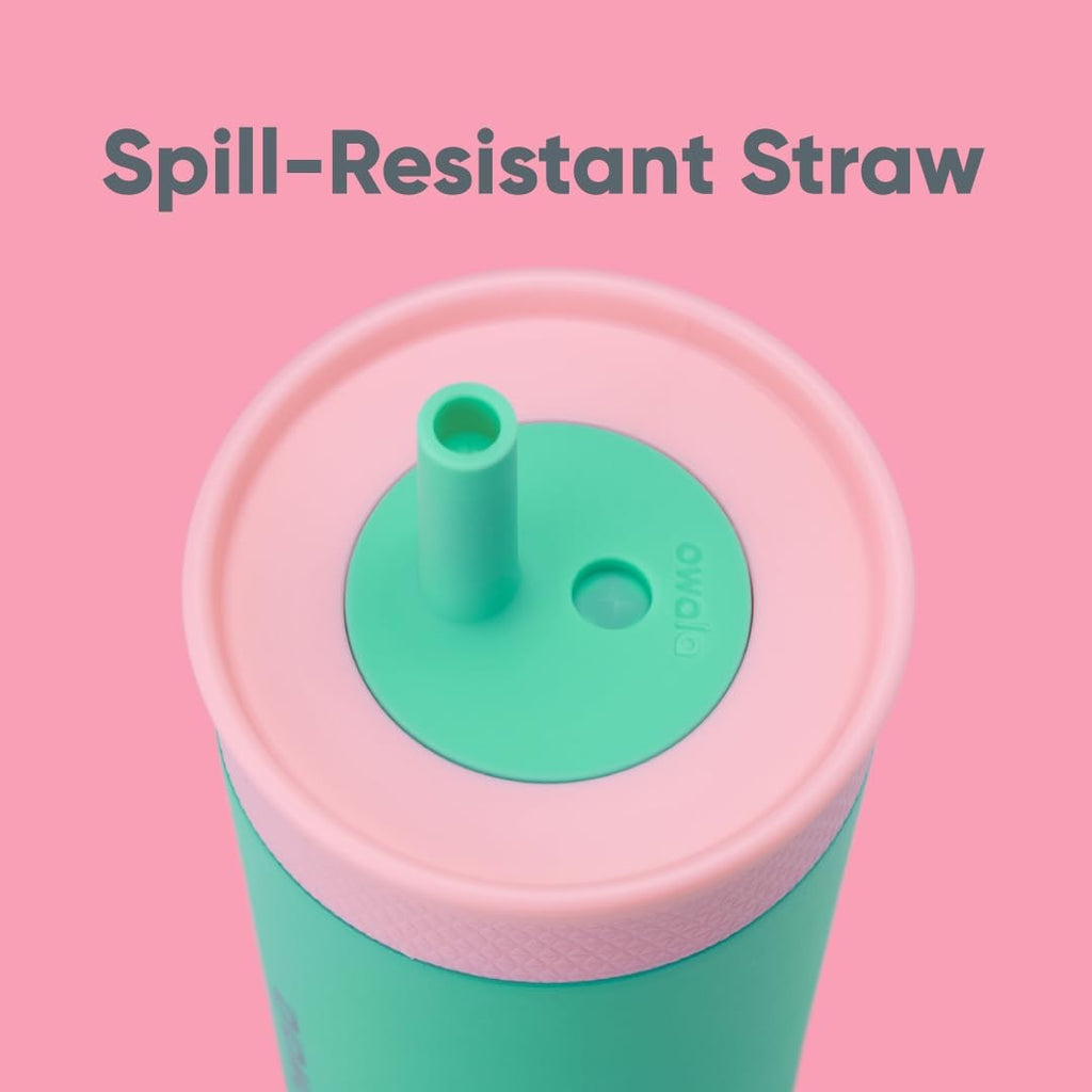 Owala Kids Insulated Tumbler 12 Oz Pink & Teal Spill Resistant