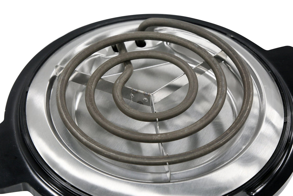 Elite Gourmet 1000W Electric Hot Plate, Coiled Burner, Easy Clean, Black