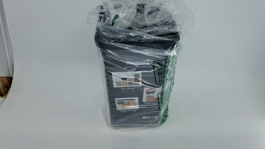 Dark Gray 0.4 Gal Brabantia Tasty+ Food Canister - Stackable & Durable