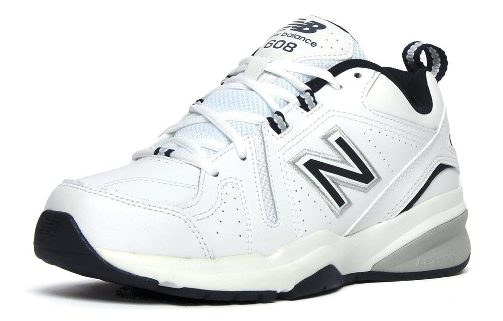 New Balance Men's 608 V5 Casual Comfort Cross Trainer, White/Navy, 9