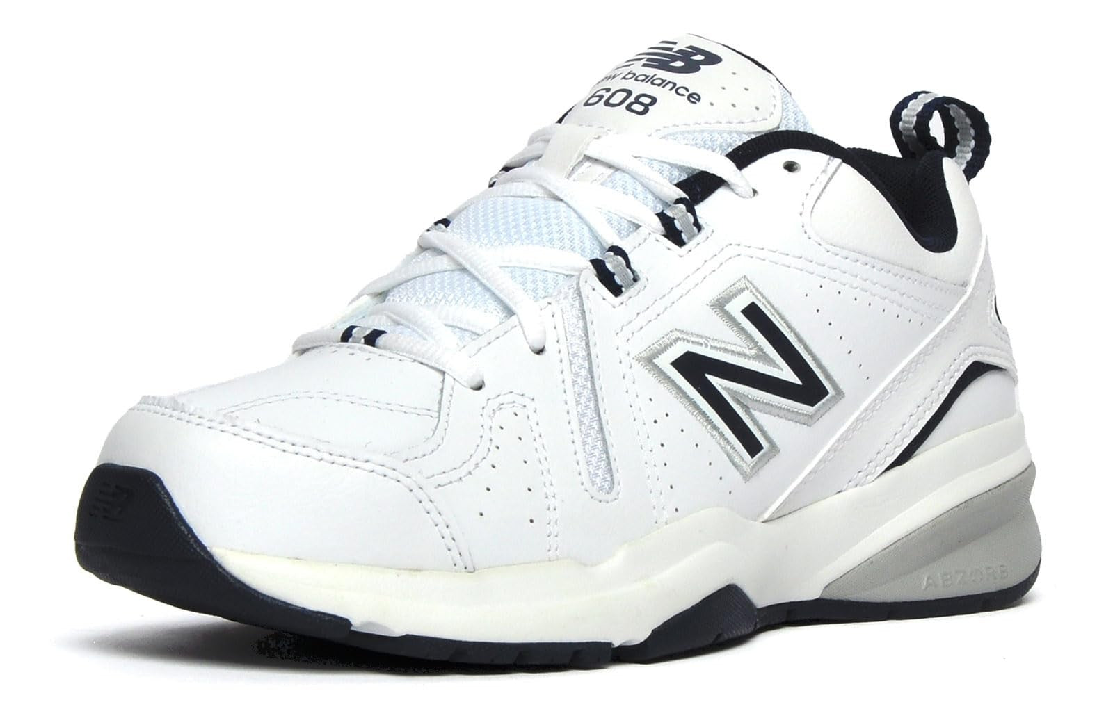 New Balance Men's 608 V5 Casual Comfort Cross Trainer, White/Navy, 9