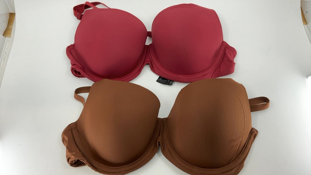 Amazon Essentials 34C Microfiber Bra, Underwire, 2-Pack, Chocolate/Red