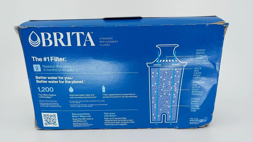 Brita Standard Filters for Pitchers, 4 Count, Reduces Odor & Impurities