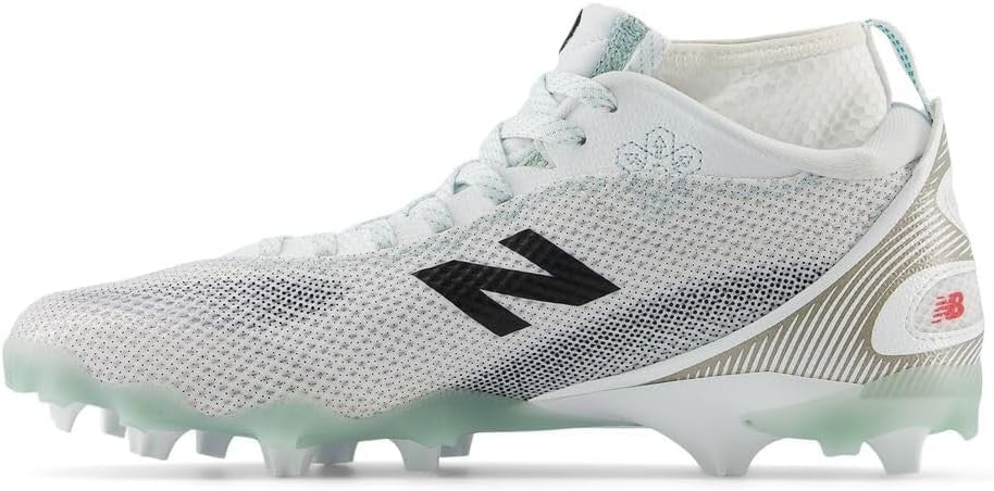 New Balance Men's FreezeLX V5 Lacrosse Shoe, White/Black, 10 W
