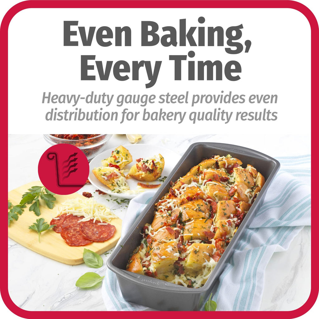 Gray Nonstick Loaf Pan 13 x 5 In Heavy-Duty Steel Oven & Dishwasher Safe