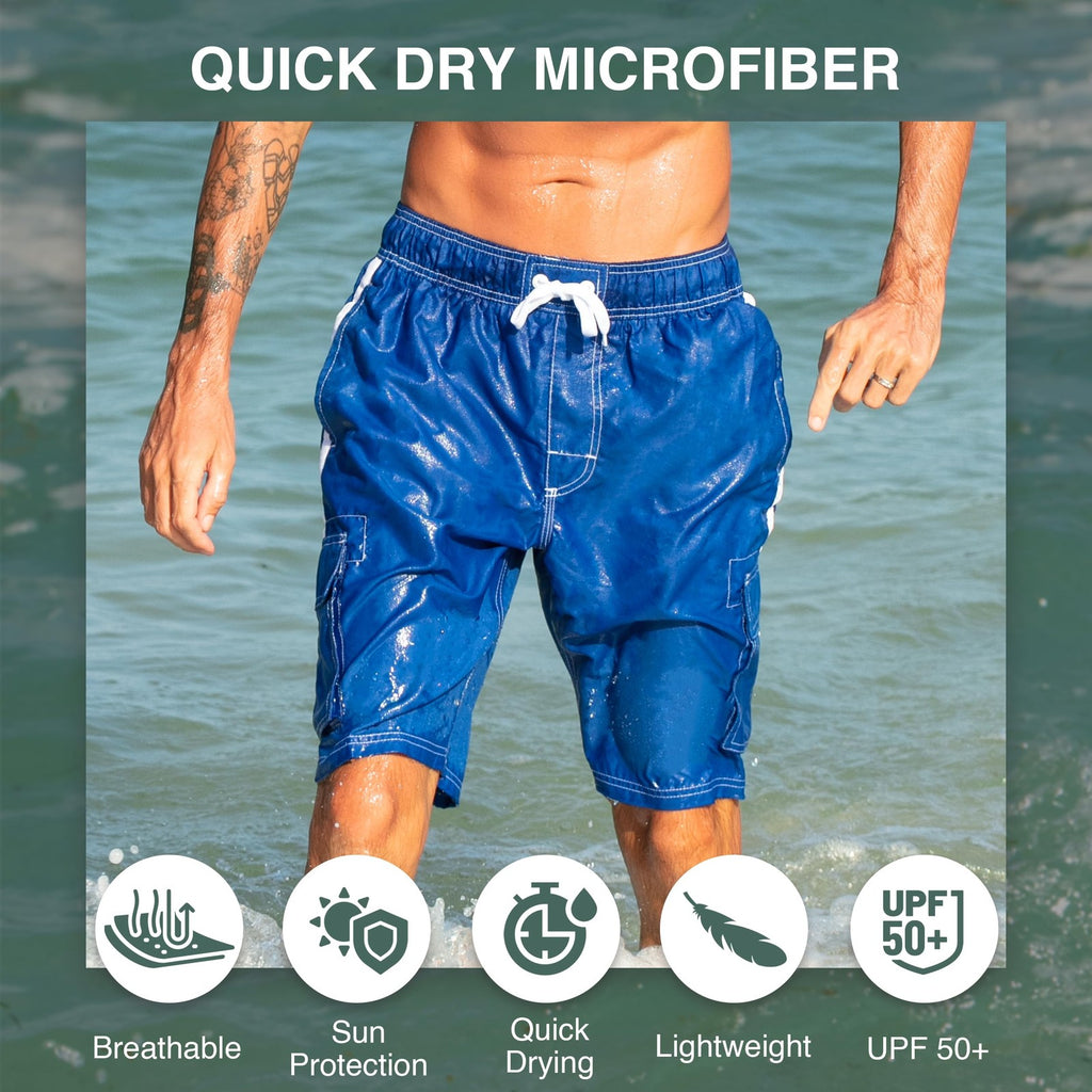 Kanu Surf Barracuda Swim Trunks Royal X-Large Quick Dry UPF 50+