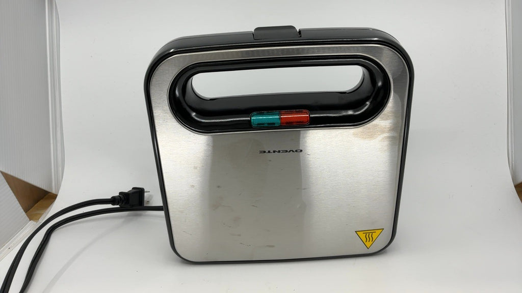 Black OVENTE Sandwich Maker w/ Non-Stick Plates & Indicator Lights