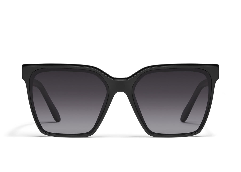Quay Women's Polarized Sunglasses, Large Square, Black, UV Protection