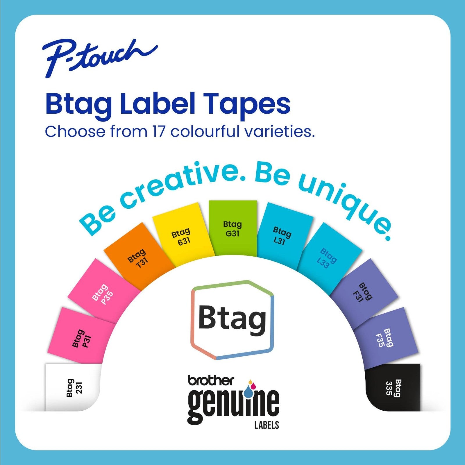 Brother P-Touch Btag131 Label Tape 1/2in x 13.1ft Black on Clear