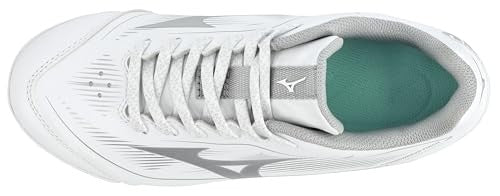 Cushionrevo Finch Jr. Girls Softball Cleat, White-Silver, Size 3 Big Kid