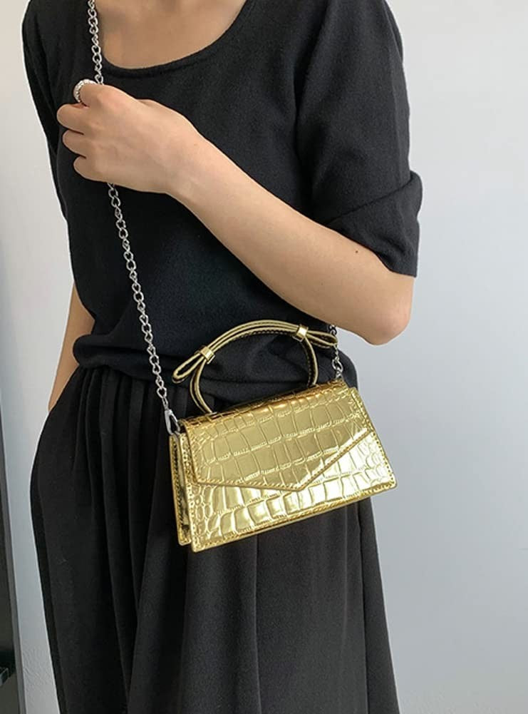 Y2K Women's Silver Hobo Tote Handbag - Party Clutch & Crossbody Bags