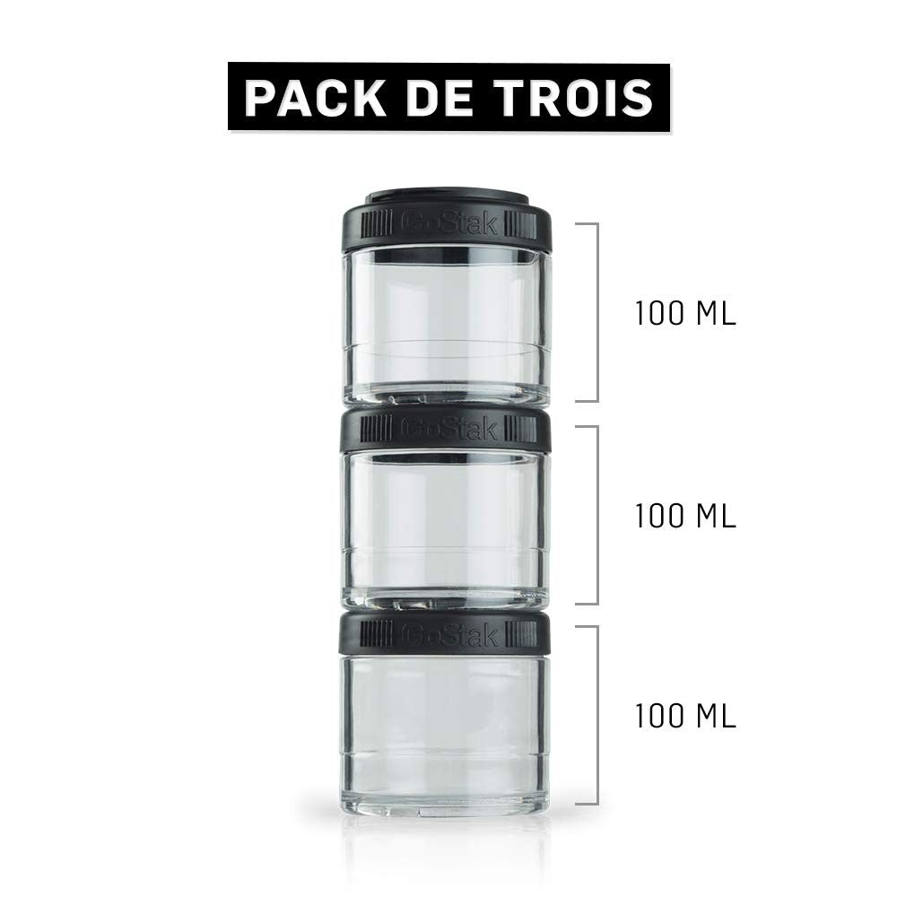 BlenderBottle GoStak Twist n' Lock Storage Jars, 150cc 2-Pak, White