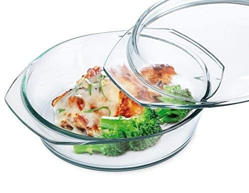 Round heatproof dish with lid 2,1L