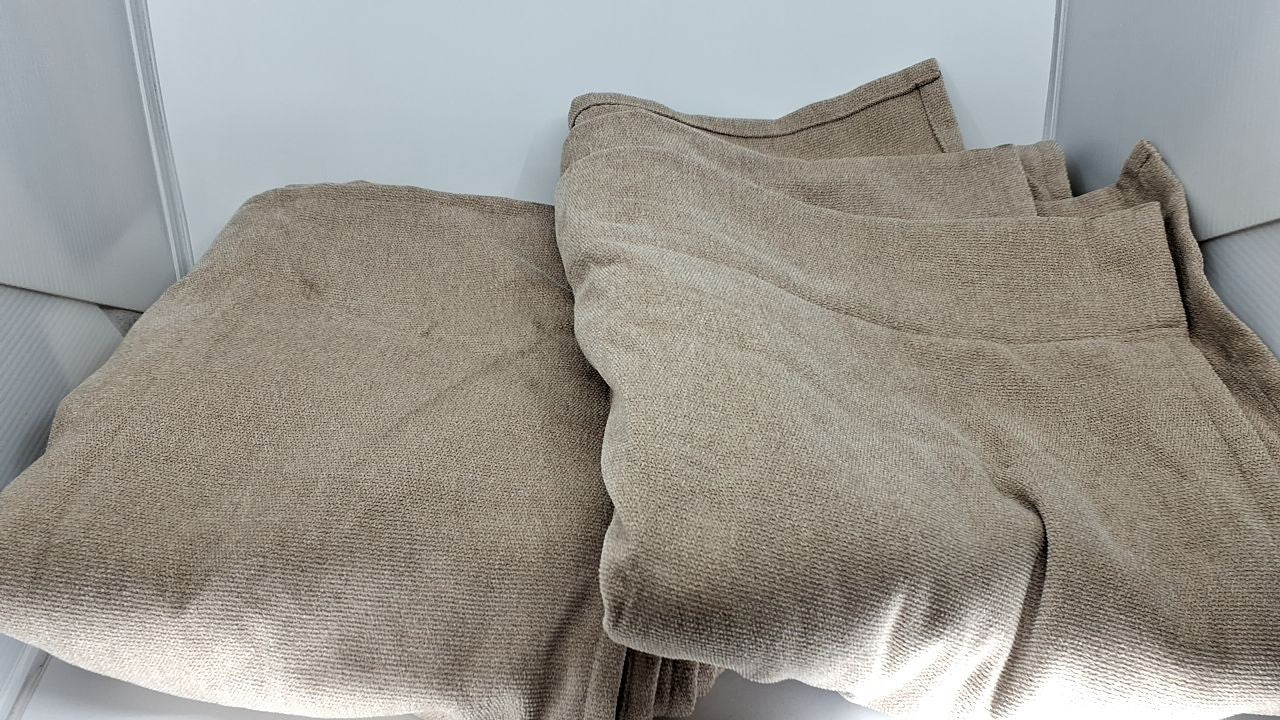 Light Filtering Faux Linen Curtains 52W x 96L 2 Panels Rod Pocket