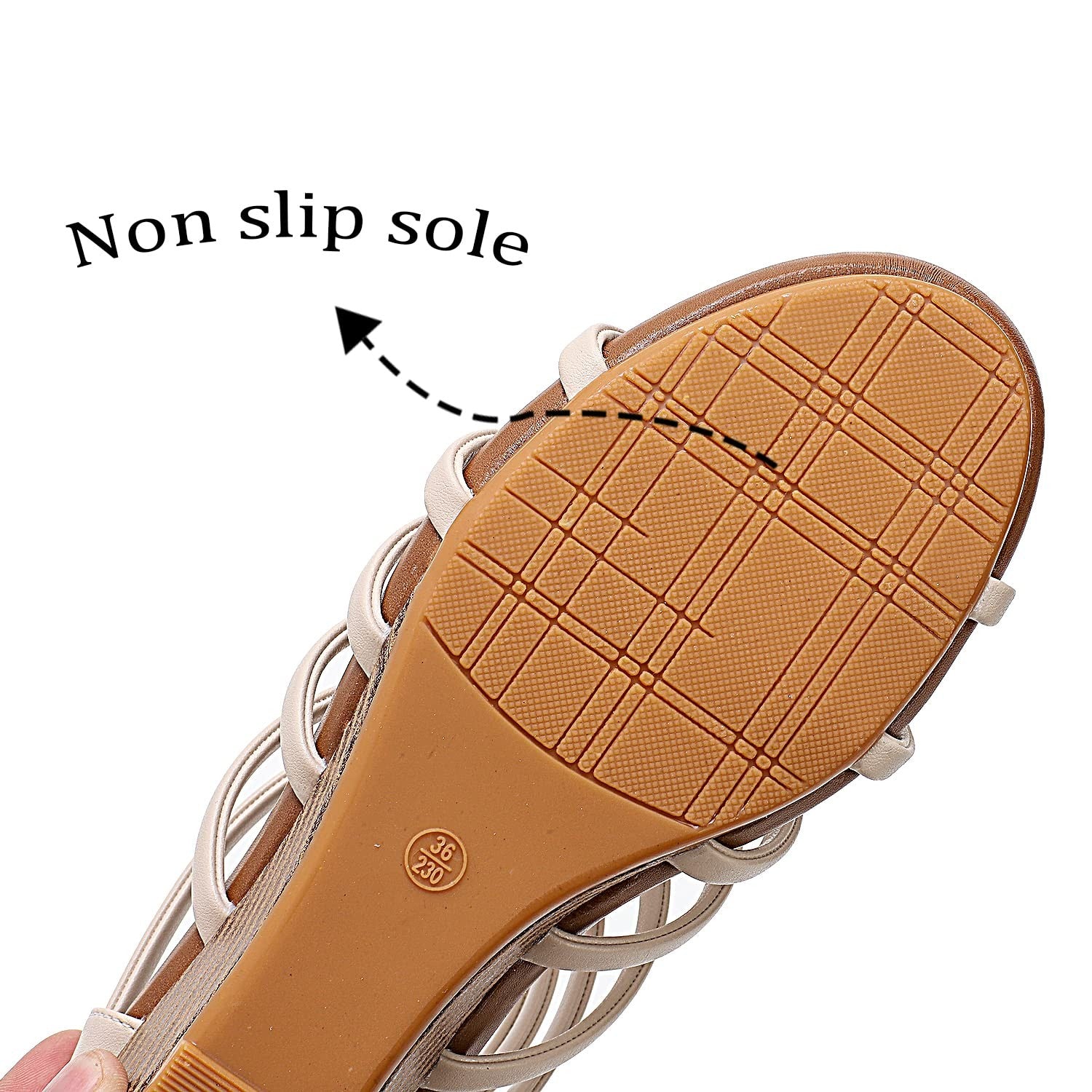 STMAHER Womens Gladiator Sandals Zipper Strappy Wedge For girls Black Size 9/40