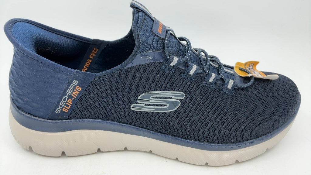 Skechers Men's Summits High Range Hands Free Slip-in Sneaker, Navy, 9 Wide