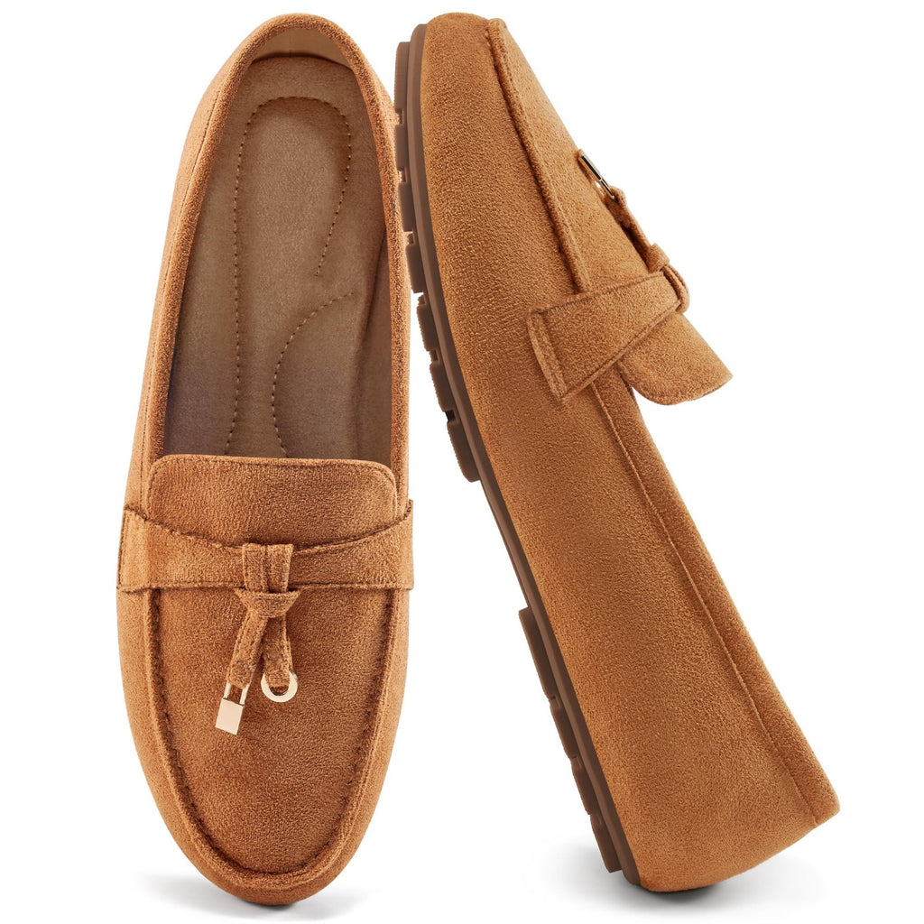 Size 8 Brown Slip On Loafers for Women - Casual & Comfortable,  9-9.5