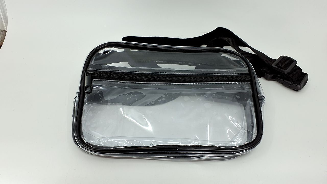 Transparent Crossbody Bag for Concerts & Sports, Medium Size, Black