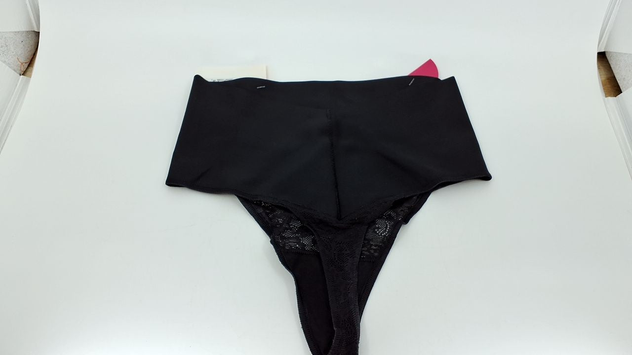 Maidenform Tame Your Tummy Shaping Lace Thong, Black, Size Small