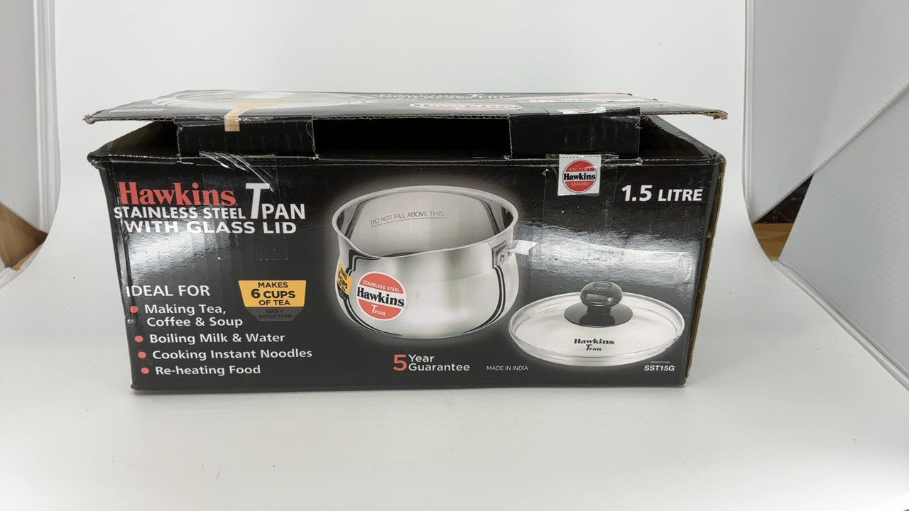 Hawkins Stainless Steel Tpan 1.5L with Glass lid