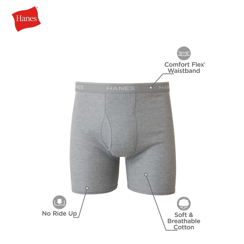 Hanes Boxer Briefs, Cool Comfort Cotton, No-Ride-Up, 5 Pack, Medium