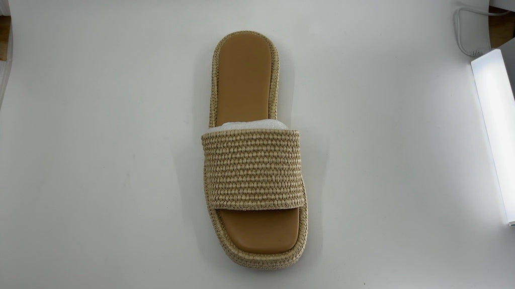 EQAUDES 7.5 Brown Platform Wedge Espadrille Sandals for Women