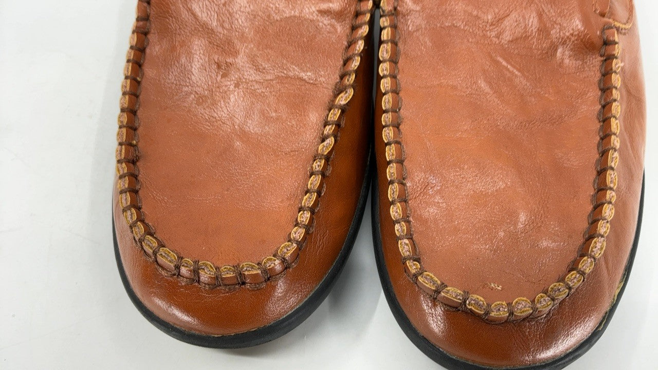 Men's Genuine Leather Casual Loafers A-Brown Size 13 by Go Tour