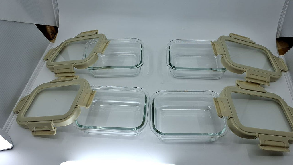 Stackable Glass Storage Containers Set of 4, Freezer to Oven Safe