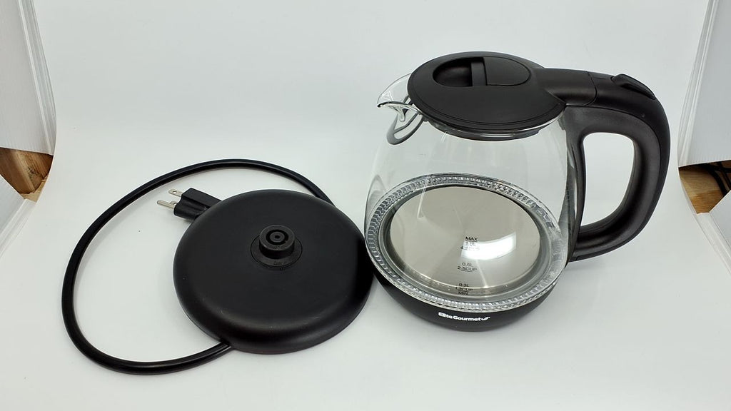 Elite Gourmet EKT1001 1L Glass Kettle Cordless 1100W w/ Auto Shut-Off