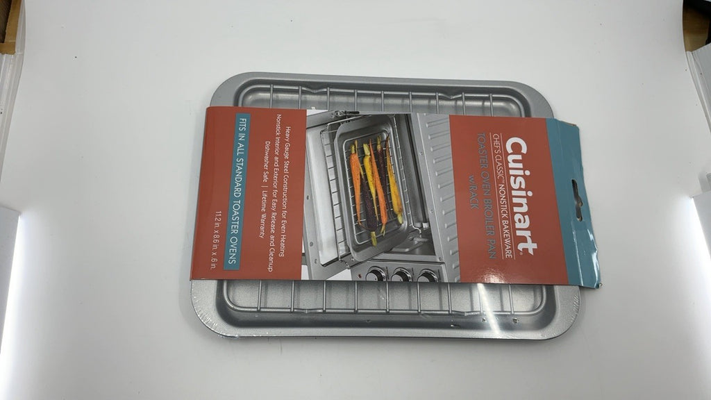Silver Toaster Oven Broiling Pan w/ Rack, 11.2x8.6in, Cuisinart AMB-TOBPRK