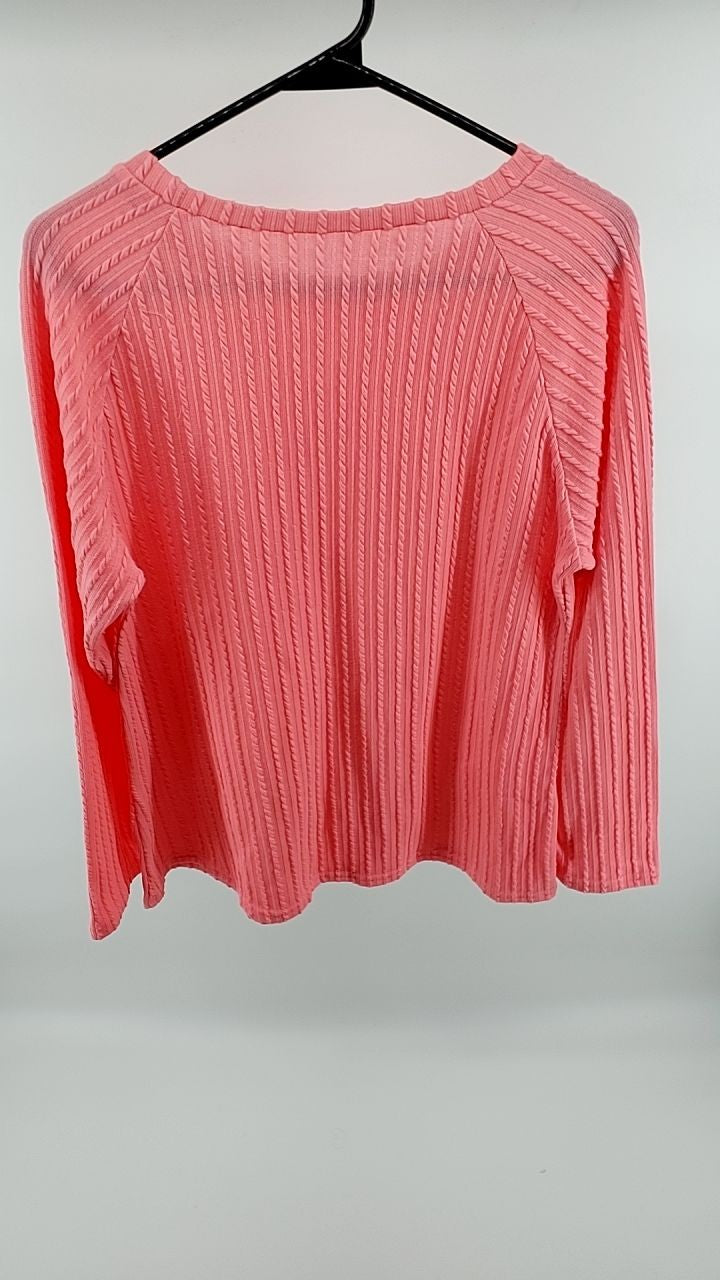 Textured Knit Long Sleeve T-Shirt