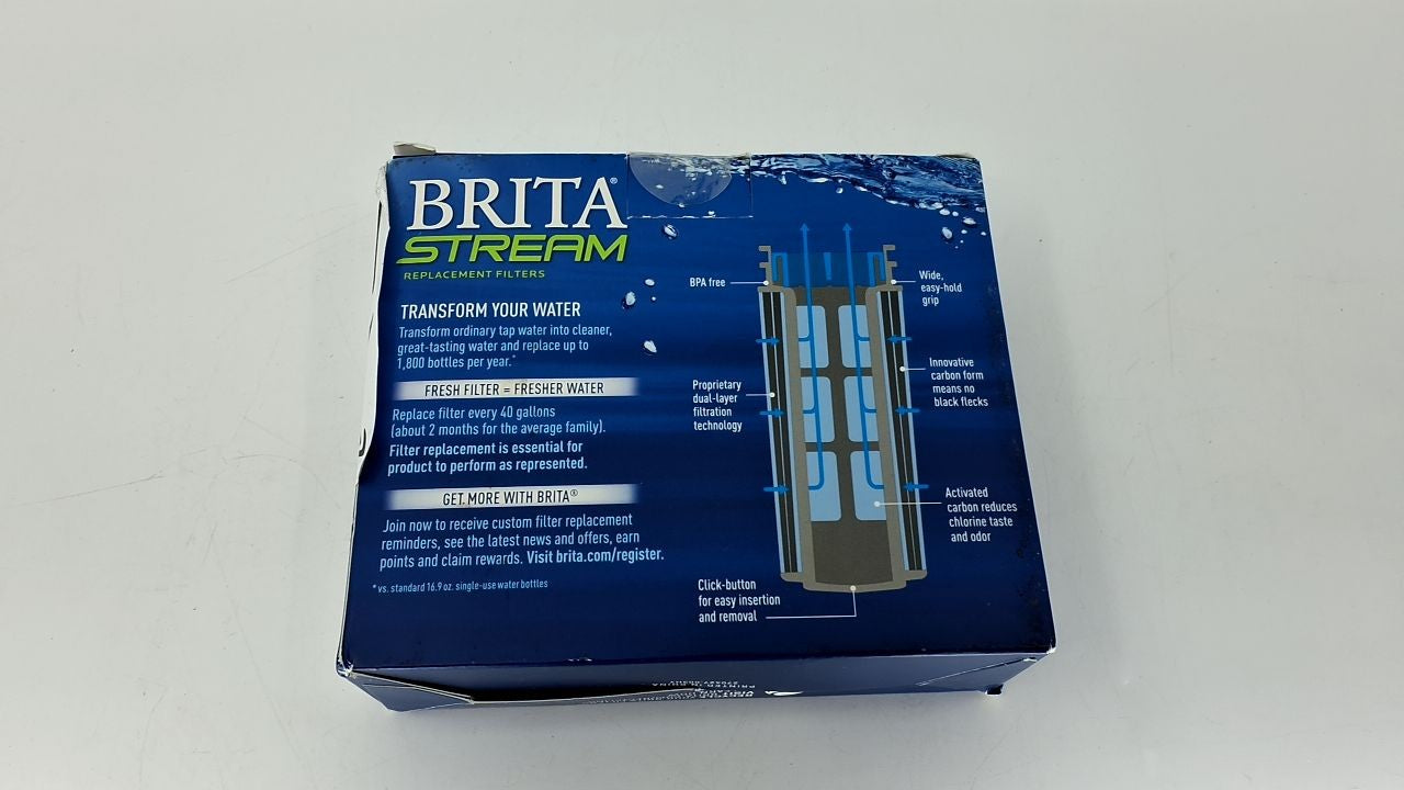 Brita Stream Replacement Filters, 3 Count, Fits All Stream Pitchers