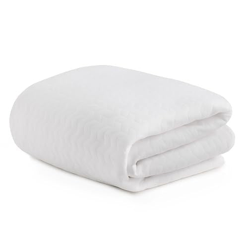 3 Inch Twin Mattress Topper Cover - White, Zippered, Machine Washable