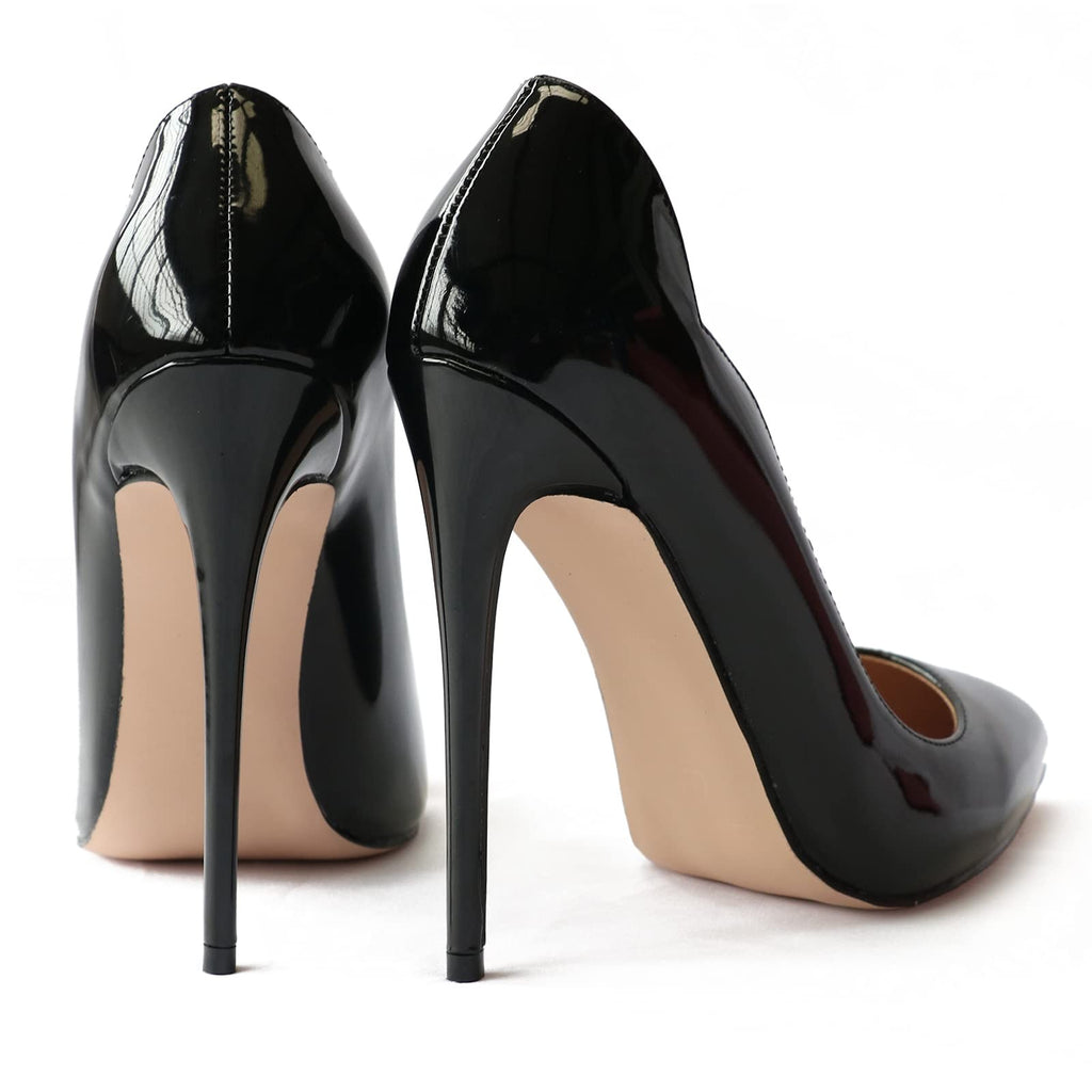COLETER Black Stiletto Heels 4.72in Pointed Toe Pumps Size 8