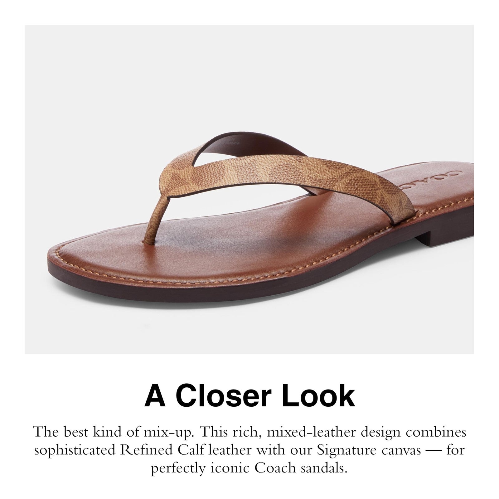 **Needs Repair** Coach Women's Brianna Flip Flop Flat Sandals, Brown, 10