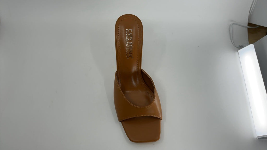 Cape Robbin Lithe Tan High Heels Size 8, Square Open Toe