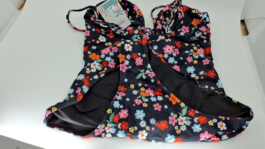 B2prity Women's Monokini Swimsuit Color Block Cutout Small Floral