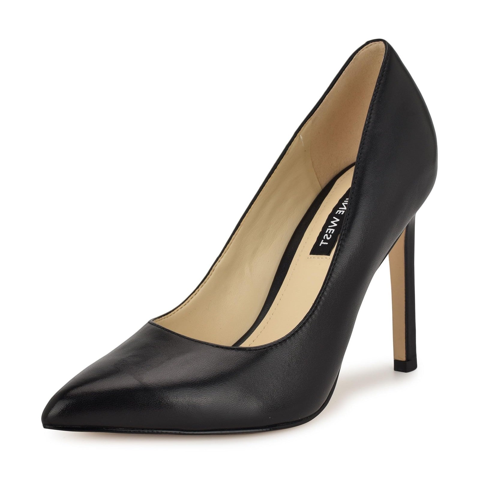 Nine West Women's Tatiana Pump, Black Leather, 6.5