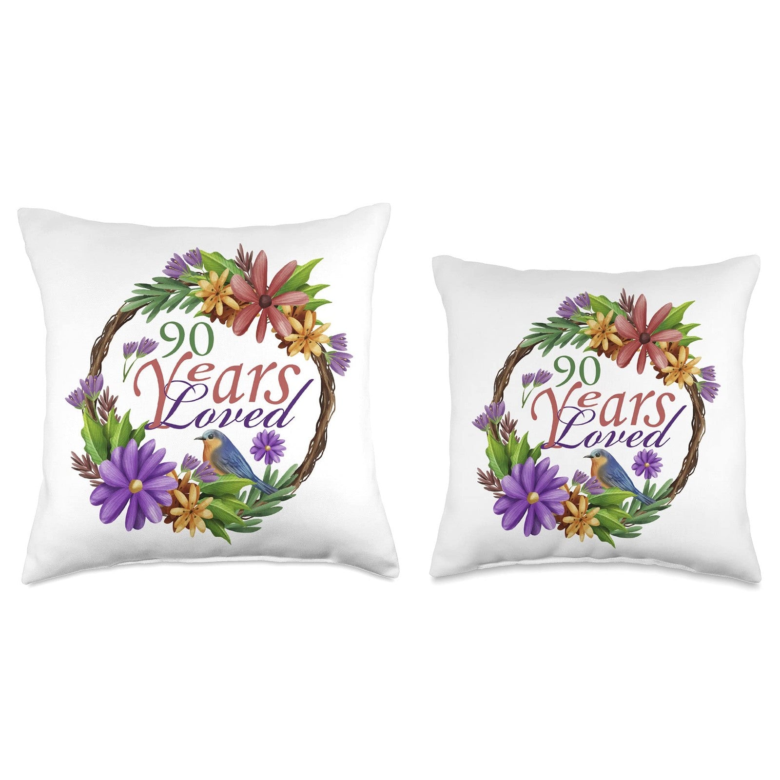 90 Years Loved, 90th Birthday For Women, Grandma, Mother Throw Pillow